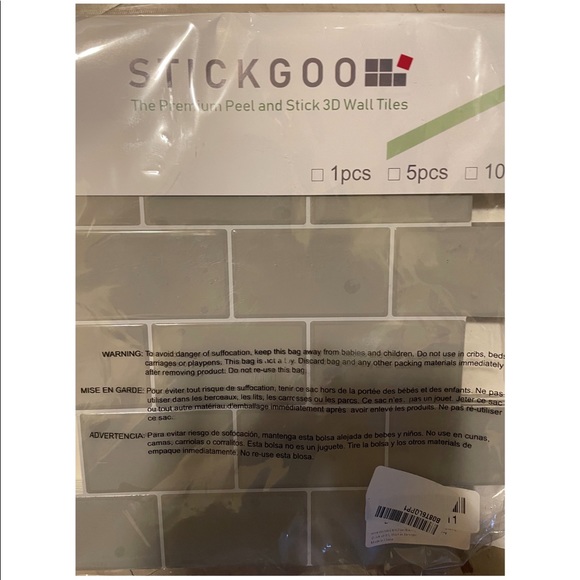 Backsplash Stickgoo 12 X 12 Peel and Stick Subway Grey - Picture 4 of 5